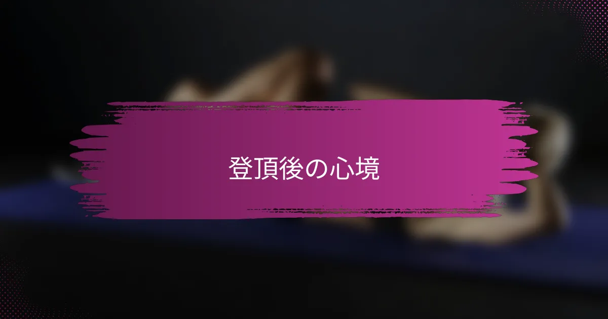 登頂後の心境